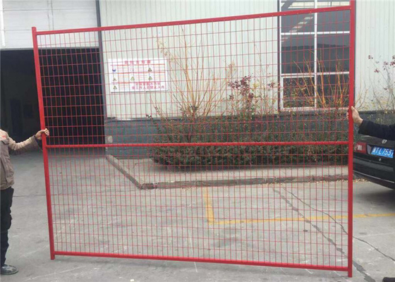 Red Coated Safety Pool 6ft Temporary Site Fencing For Construction