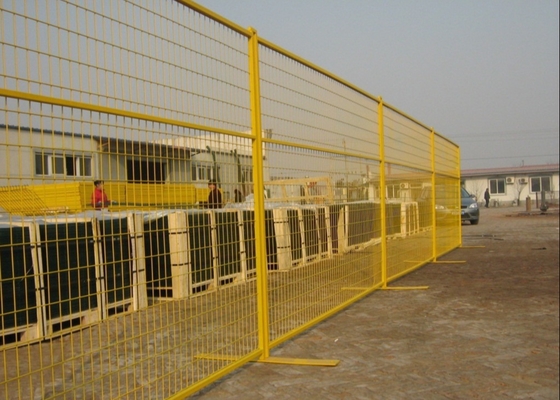 Yellow Canada Standard Movable Temporary Site Fencing 6ft X10ft Steel Security Panels