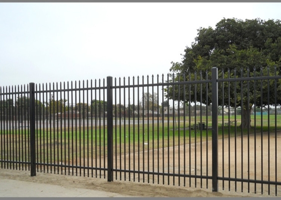 Industrial Security 1.8m High Steel Ornamental Fence Galvanized Powder Coated