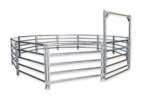 Silver Steel 6 Rail 5x7ft Heavy Duty Cattle Panel Rust Resistant