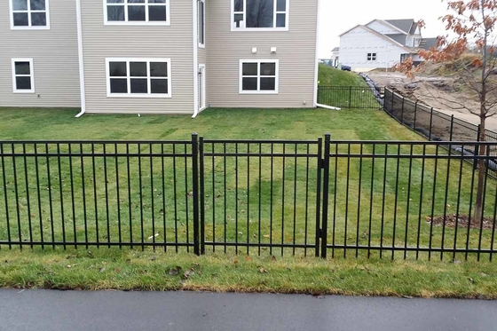 Durable Steel Bar Wrought Iron Fence 6ft High Prefabricated Ornamental