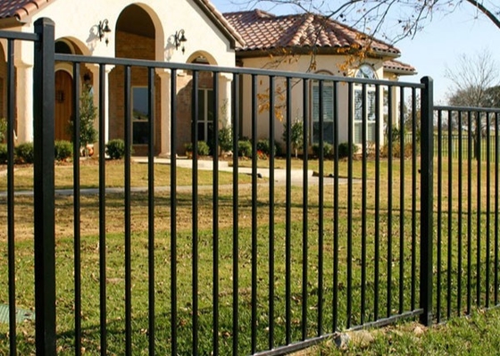 CE PVC Coated Flat Top Iron Fence , 4ft High Outdoor Pool Fence