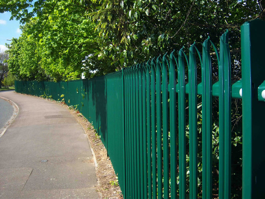 Rounded 3000mm Height Steel Palisade Fencing For School Playground