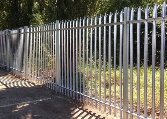 Notched 6ft Steel Palisade Fencing Galvanized With W Section