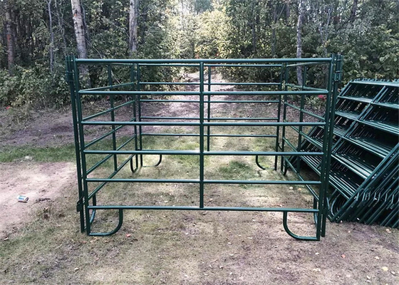Green Coated Lightweight Horse Corral Panels 5" 3'' Tall By 7" Long Round Pipe