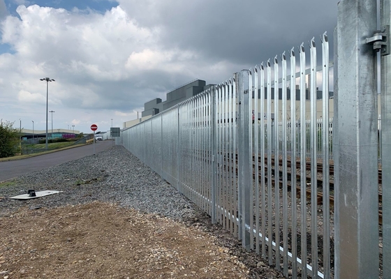 Hot Dip Galvanised Palisade Steel Fence W Profile Triple Pointed Top Security