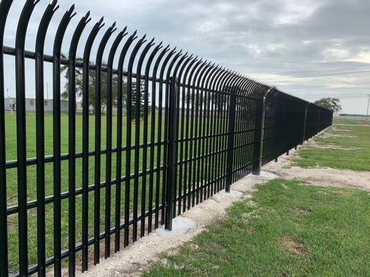 Steel Residential Security Palisade Fence Metal Curved Portable