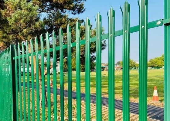 Various Heights Available Odm Steel Palisade Fencing Security Splayed Triple Spike
