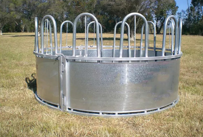 Galvanized Steel 1.8m 1.9m Round Cattle Hay Feeders Metal Horse Feeder