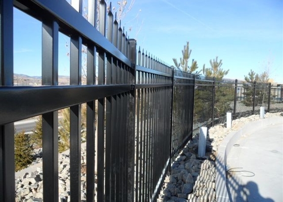 Metal Anti Corrosion 210cm Tall Flat Top Tubular Fencing For Parks