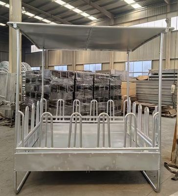 Heavy Duty Stainless Square Horse Bale Hay Feeder Rack with Roof